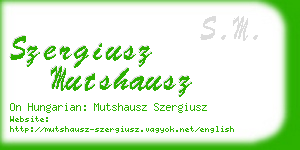 szergiusz mutshausz business card